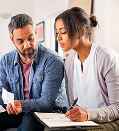 A couple going over their finances